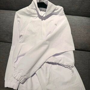 ALO Yoga White Half-Zip Pullover Jacket